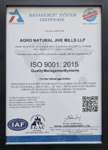 NATURBLEND CERTIFICATE 1